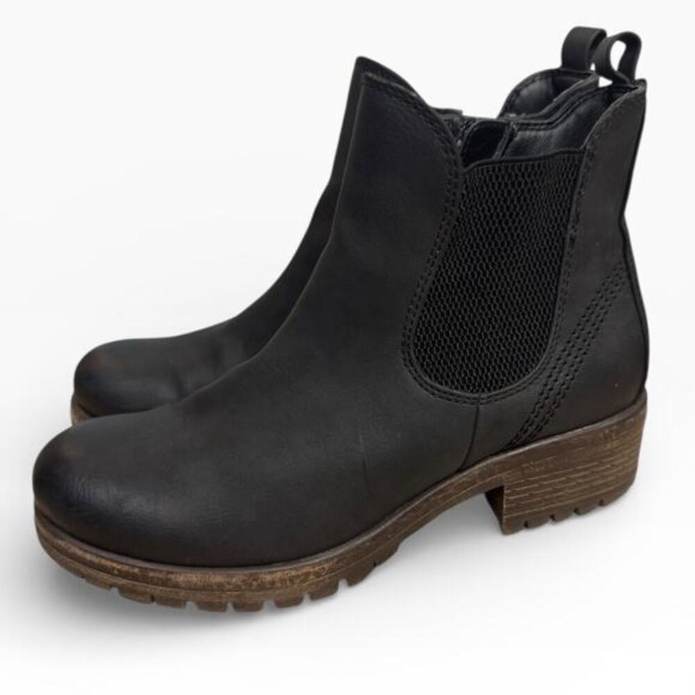 Crown Vintage Blondey Chelsea Zipped Ankle Boots Black Womens US Size 7